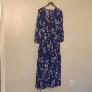 Blue + White Calvin Klein Floral Dress